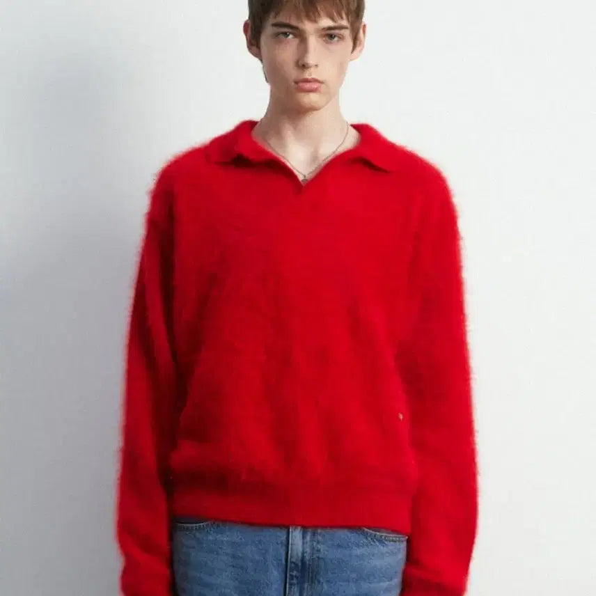 [BUNJANG] Moonseon Premium Angora Collar Knit (Unisex) / 문선 앙고라UNISEX, Premium Angora Collar Knit
