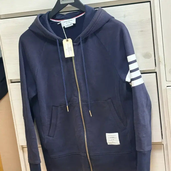 [BUNJANG] Thom Browne Four Bar Hoodie Zip-Up Navy Size 4 / 톰브라운 4선 후드집업 4사이즈