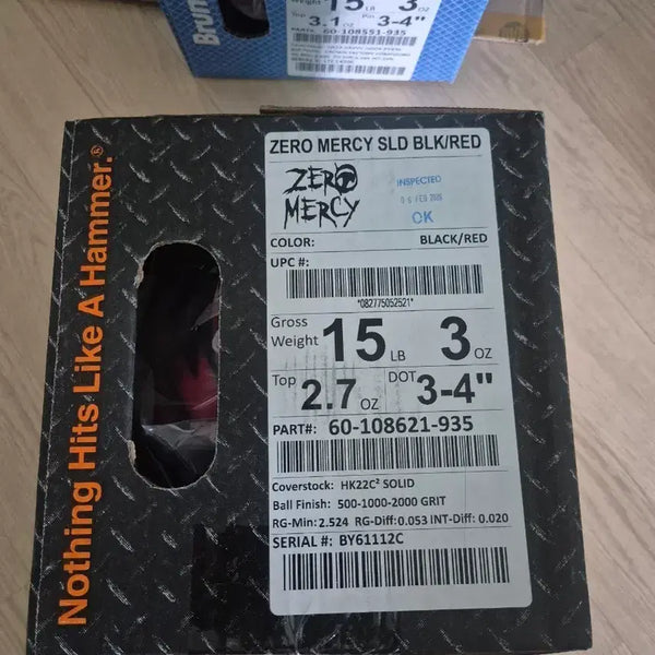 [BUNJANG] Brunswick Zero Mercy Solid Bowling Ball Black/Red 15lb / 브런즈윅 제로 머시 솔리드 블랙/레드 15파운드 볼링공 팔아요.