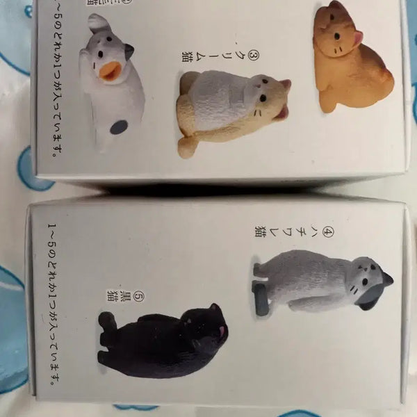 [BUNJANG] Sealed Cat & Fox Figurines 5-Piece Set (Gachapon Size) / 미개봉 고양이 피규어 5종 세트,여우