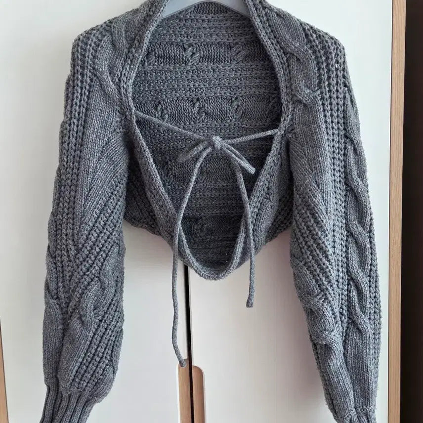[BUNJANG] 3Times Knit Bolero Gray / 쓰리타임즈 니트 볼레로 회색