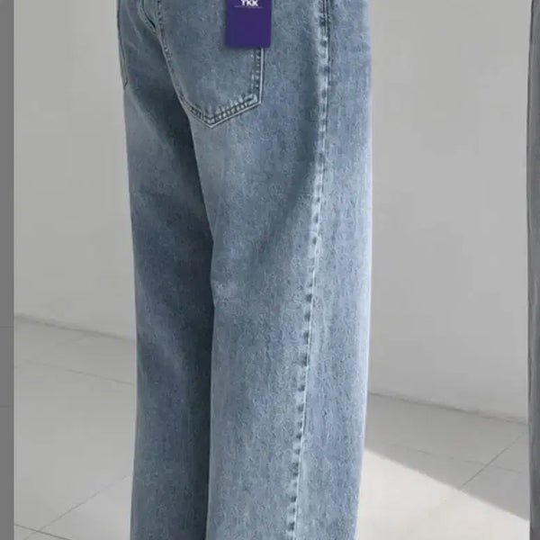 [BUNJANG] YKK Light Blue Semi Wide Denim Pants Size 32 / YKK 연청 세미 와이드 데님 팬츠 32