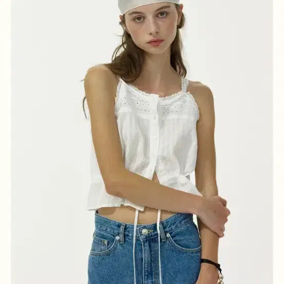[BUNJANG] Ribbonbit Lizzy Sleeveless White / [새상품] 리본빛 Lizzy 슬리브리스 화이트
