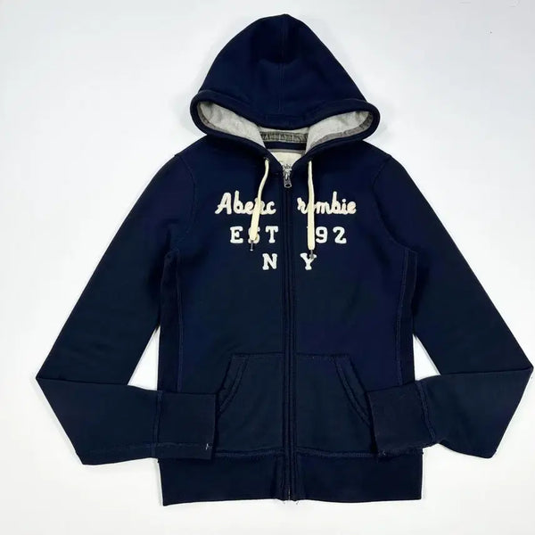 [BUNJANG] Abercrombie & Fitch OG Y2K Women's Slim Fit Hoodie Zip-Up Navy / (여성S) 아베크롬비 og y2k 여성 슬림핏 후드집업 네이비