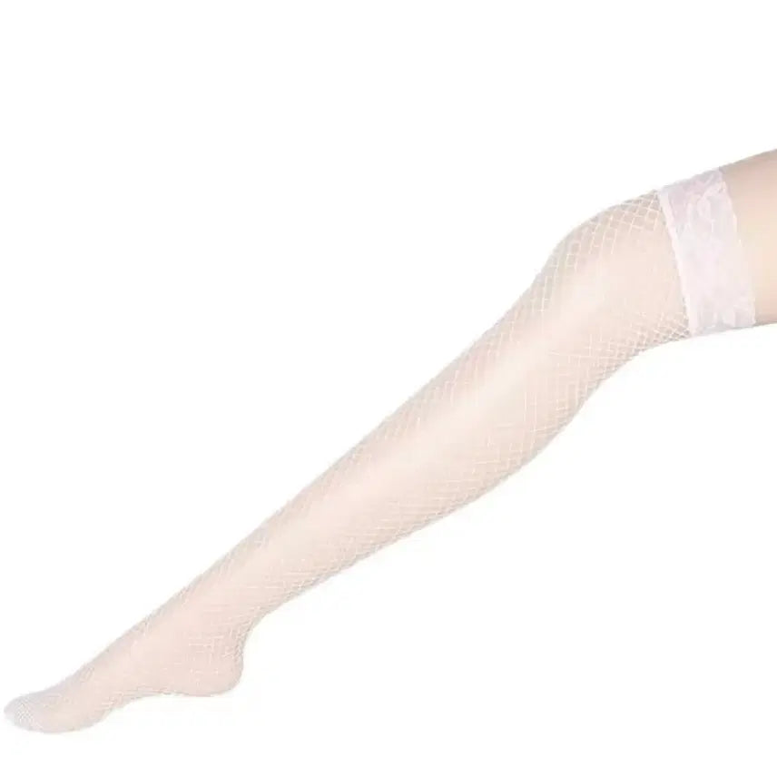 [BUNJANG] Gyaru Fashion Sheer Stockings - White / 일본 갸루 히메갸루 오네갸루 패션스타킹 망사스타킹 화이트 단품