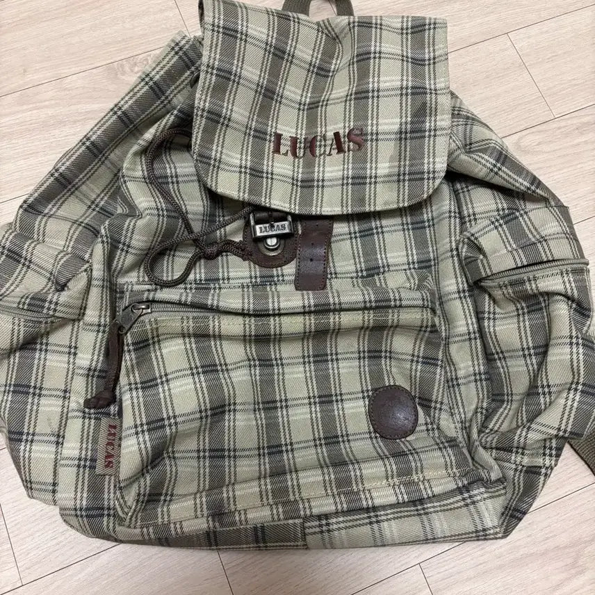 [BUNJANG] Lucas Vintage Check Backpack / 루카스 빈티지 체크 백팩