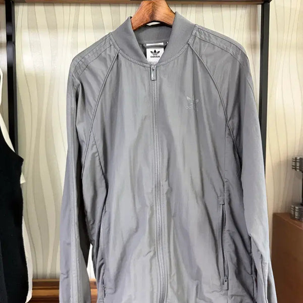 [BUNJANG] Adidas Originals Trefoil Logo Track Top Jacket Grey / [상태최상] 아디다스 오리지널스 불꽃 로고 트랙탑 자켓 그레이