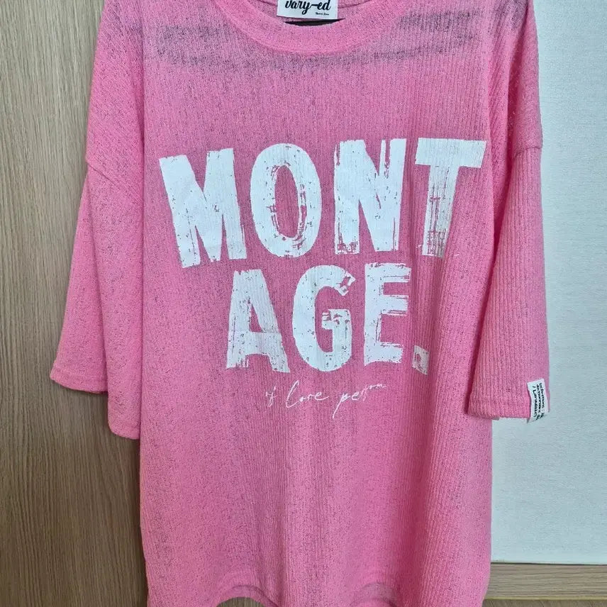 [BUNJANG] Sheer Pink T-Shirt (New) / 예쁜 핑크 시르루 티셔츠 (새상품) 55~77