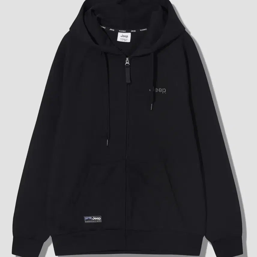 [BUNJANG] Jeep Hooded Zip-Up Sweatshirt Black Size S / 지프 후드집업