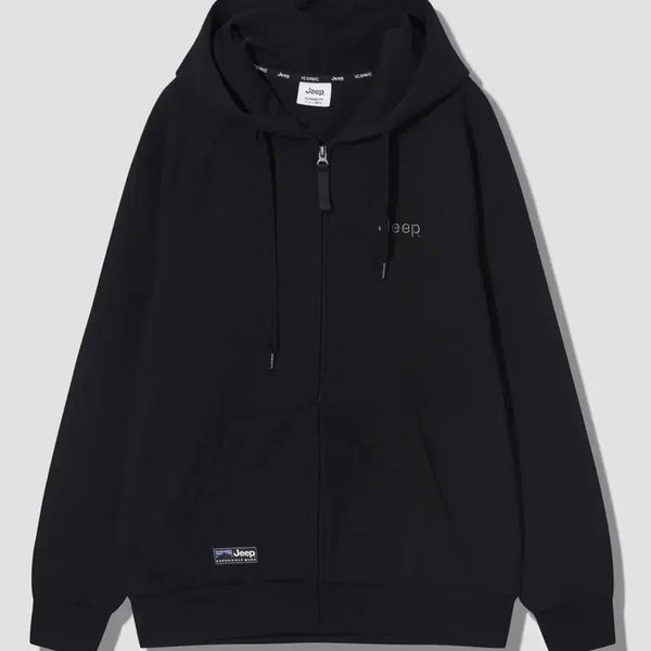 [BUNJANG] Jeep Hooded Zip-Up Sweatshirt Black Size S / 지프 후드집업