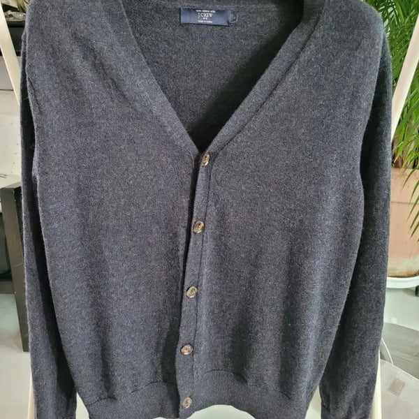 [BUNJANG] J.Crew Merino Wool 100% Cardigan Charcoal / [L] J CREW 제이크루 메리노 울 100% 가디건 (차콜)