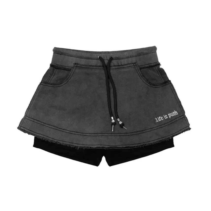 [BUNJANG] Raw Stitch Pants Skirt / 러프넥 Raw Stitch Pants Skirt