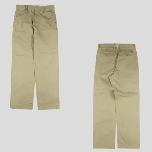 [BUNJANG] Lacoste Beige Croc Logo Relaxed Fit Chino Cotton Pants / 라코스테 베이지 크록로고 릴렉스드핏 치노 면바지 코튼팬츠 32