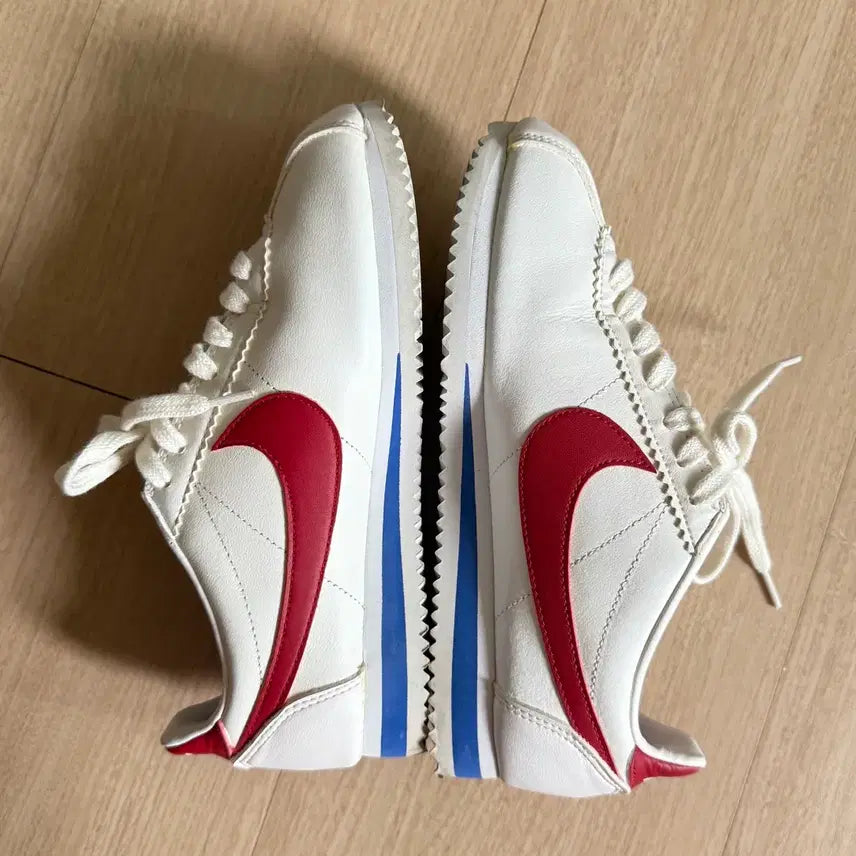 [BUNJANG] Nike Cortez Classic Leather Forrest Gump White Red Blue Sneakers (230mm) / 나이키 코르테즈 흰빨 파랑 230