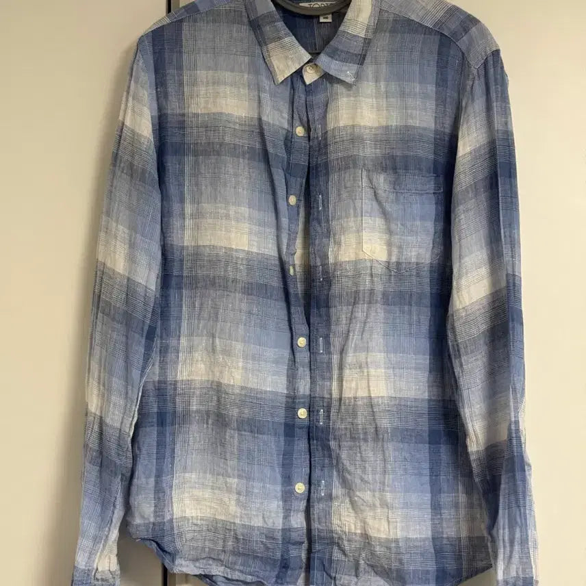 [BUNJANG] TOPTEN 100% Linen Check Shirt / 탑텐 린넨셔츠 100