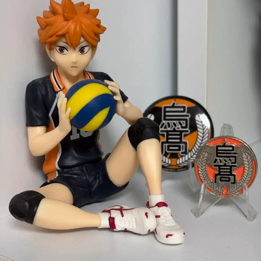 [BUNJANG] Haikyuu!! Hinata Noodle Stopper & Karasuno Badges Bundle Set / 하이큐 히나타 누들스토퍼/카라스노 뱃지 2종 일괄