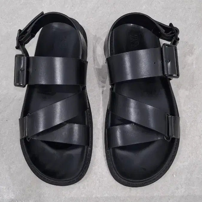 [BUNJANG] ZARA Buckle Sandals Black 265 / ZARA 버클 샌들 블랙 265