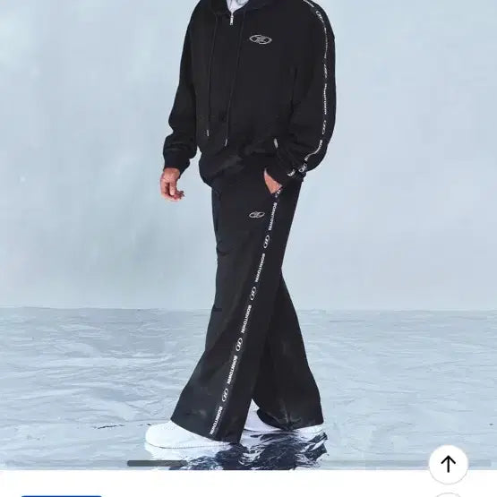 [BUNJANG] Born to Win Chrome B Black Line Wide Pants Black Size 1 / 본투윈 크롬 B 블랙 라인 와이드 팬츠(블랙) 1사이즈