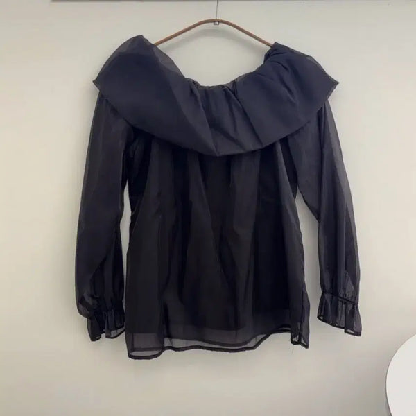[BUNJANG] Off-Shoulder Frill Blouse / (새상품) 오프숄더 프릴 블라우스