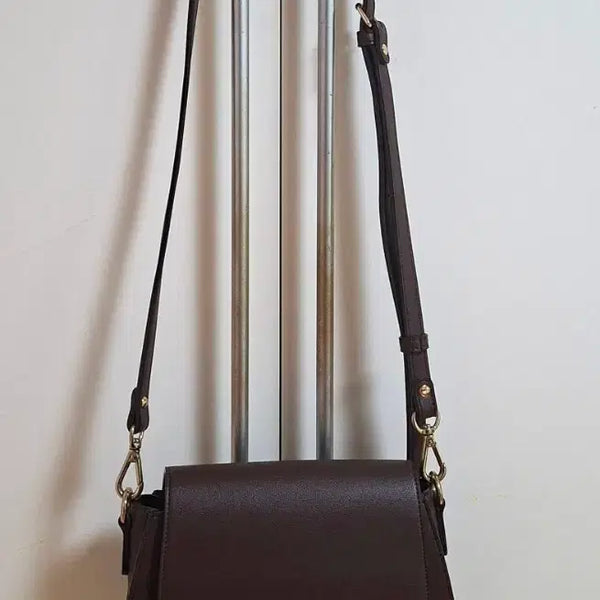 [BUNJANG] MonSac Dark Brown Leather Crossbody Bag / 몽삭 다크브라운 크로스백
