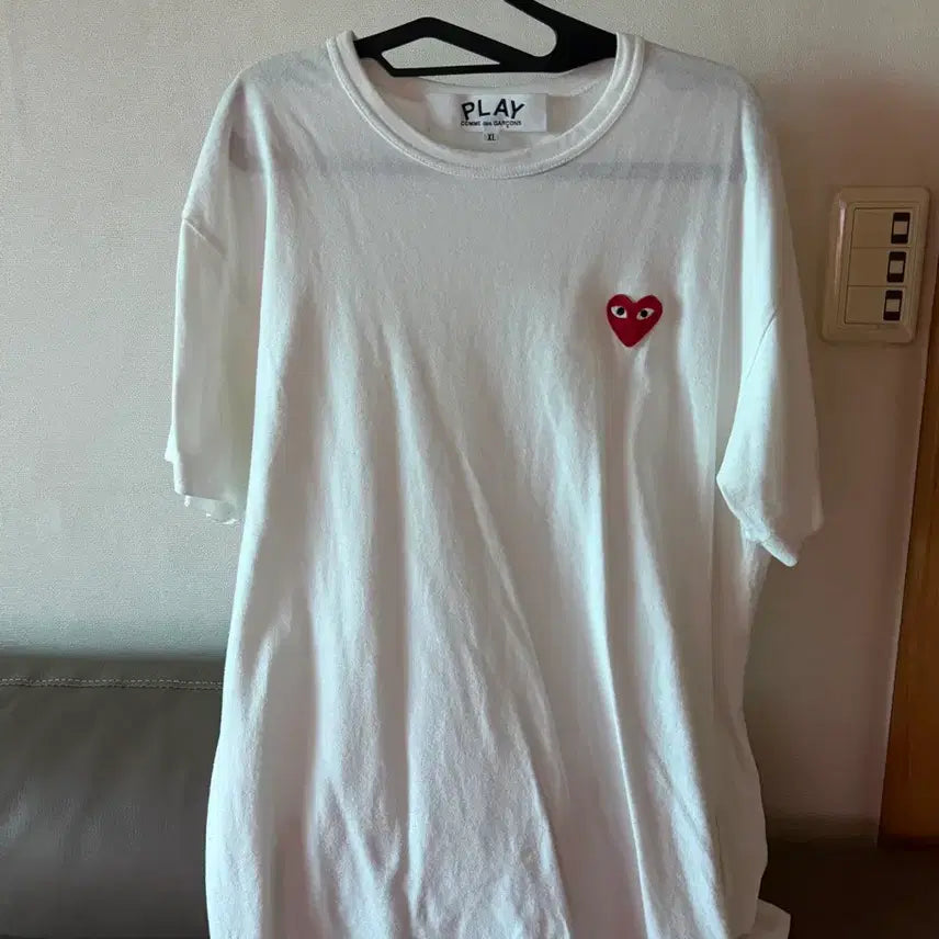[BUNJANG] Comme des Garçons Play White T-Shirt XL / (백화점판)꼼데가르송 플레이 반팔티 화이트 XL