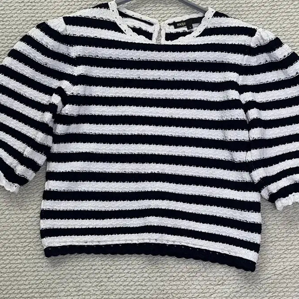 [BUNJANG] Maje Striped Short Sleeve Knit / 마쥬(maje) 스트라이프 반팔 니트