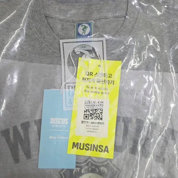 [BUNJANG] Blue Archive x Musinsa Wild Hunt Grey T-Shirt L / 새상품) 블루아카이브 무신사 와일드헌트 그레이 티셔츠 L