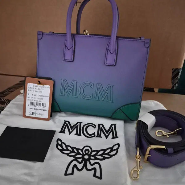 [BUNJANG] MCM Tote Bag Purple/Green Gradient (S Size) / MCM 정품 미사용 새 제품 원가 1.550.000만원