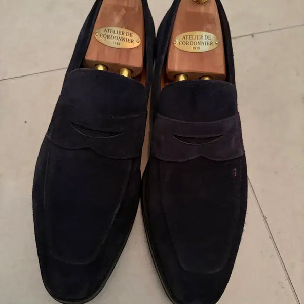 [BUNJANG] Yanko Ibiza Dark Navy Suede Loafers / Yanko 얀코 이비자 다크네이비 스웨이드 로퍼