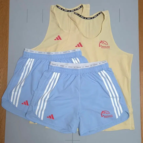 [BUNJANG] Adidas 2025 Seoul Marathon Edition Running Top (Singlet) & Shorts Set / 아디다스 2025 서울마라톤 에디션 러닝 상의(싱글렛) 하의(쇼츠) 2세