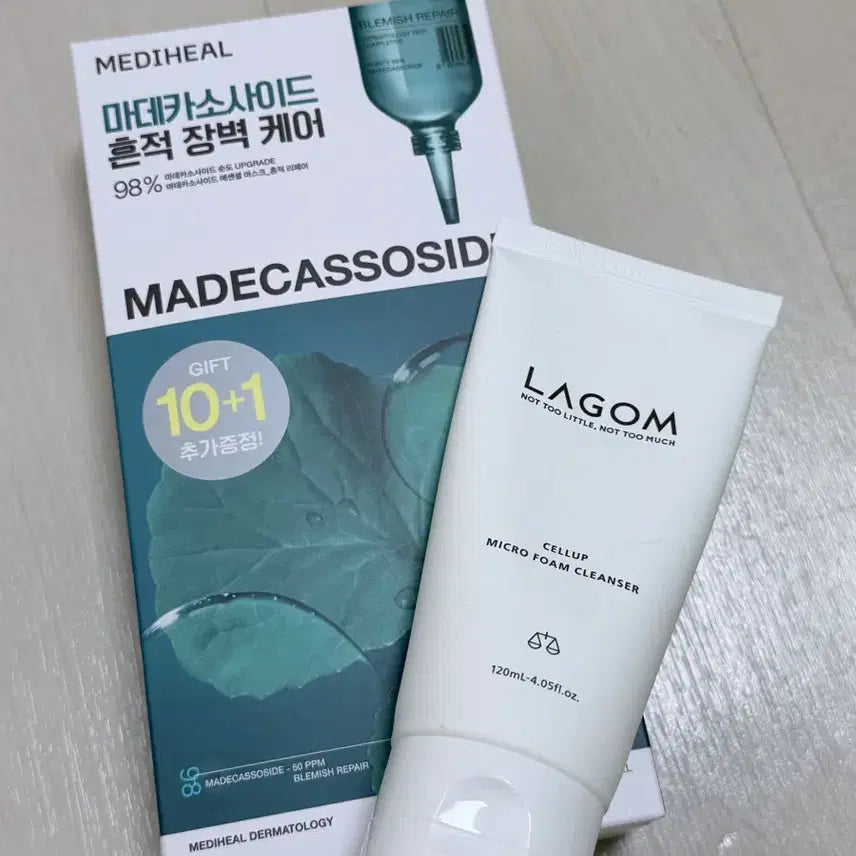 [BUNJANG] LAGOM Cellup Micro Cleansing Foam + Madecassoside Barrier Care Pack / 라곰 셀럽 마이크로 클렌징폼 + 마데카소사이드 흔적 장벽케어 팩