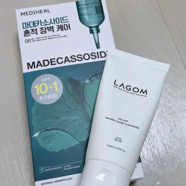 [BUNJANG] LAGOM Cellup Micro Cleansing Foam + Madecassoside Barrier Care Pack / 라곰 셀럽 마이크로 클렌징폼 + 마데카소사이드 흔적 장벽케어 팩