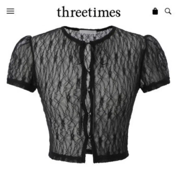 [BUNJANG] 3Times Diana Cardigan Black / 쓰리타임즈 다이애나 가디건 블랙