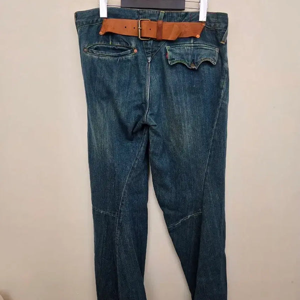 [BUNJANG] Levi's Red Twisted Jeans Leather Cinch Back Engineered Jeans / *rare 02 리바이스 레드 트위스트진 레더신치백 엔지니어드진