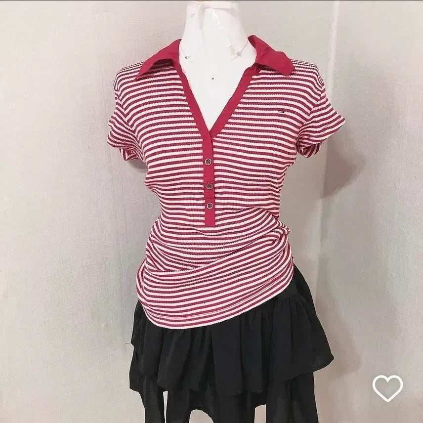 [BUNJANG] Tommy Hilfiger Knit Short Sleeve T-Shirt / 타미힐피거 니트 반팔
