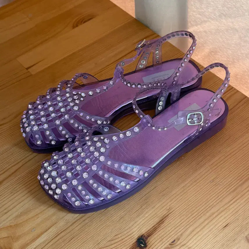 [BUNJANG] Time Gem Jelly Shoes Women's Sandals Size 39 (Approx. 250mm) Pink / 타임 젬 젤리슈즈 여성 샌들 39사이즈 (250정도) 핑크