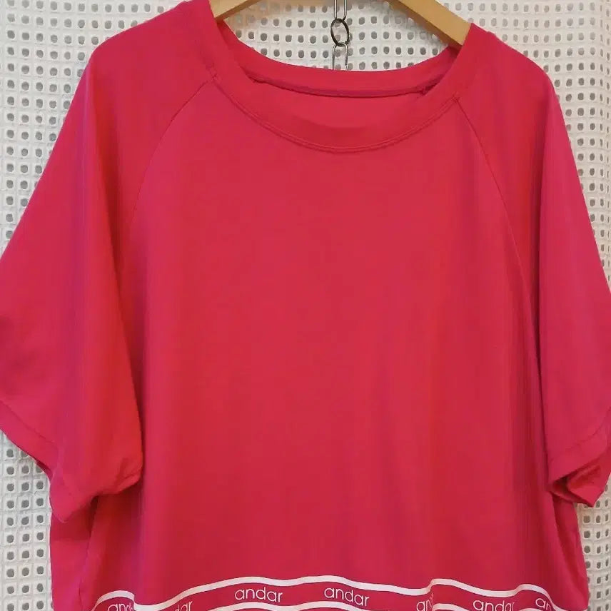 [BUNJANG] Andar Pink Short Sleeve Cropped T-Shirt / 안다르 핑크 반팔 크롭 티셔츠ㅡ4ㅡ
