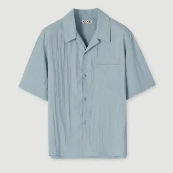 [BUNJANG] COOR Natural Wrinkle Open Collar Shirt M / 쿠어 내츄럴 링클 오픈카라셔츠 M