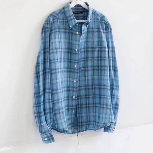 [BUNJANG] Haechi Room Out Button Ocean Ombre Shirt 2 / 해칭룸 아웃버튼 오션옴브레 셔츠 2
