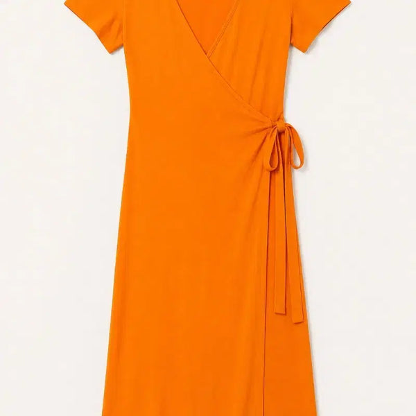 [BUNJANG] Orange Wrap Maxi Dress / 오렌지색 랩 원피스
