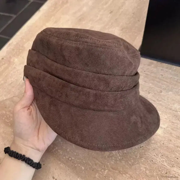 [BUNJANG] Suede Cap Hat - Brown / 스웨이드 캡 모자 브라운