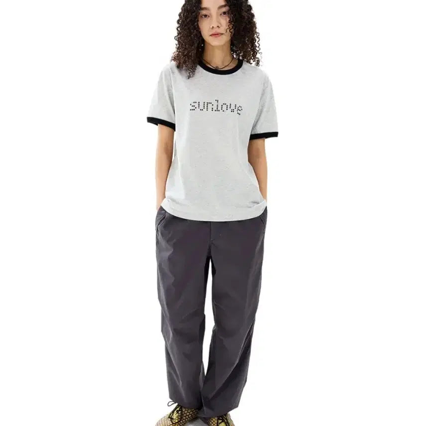 [BUNJANG] Sunlove Dot Ringer Tee S / 썬러브 도트 링거티  s