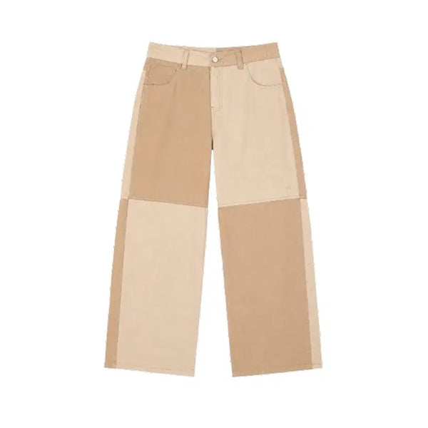 [BUNJANG] NOMANUAL A.O.C Two Tone Block Cotton Pants Beige / 노매뉴얼 투톤 코튼 팬츠
