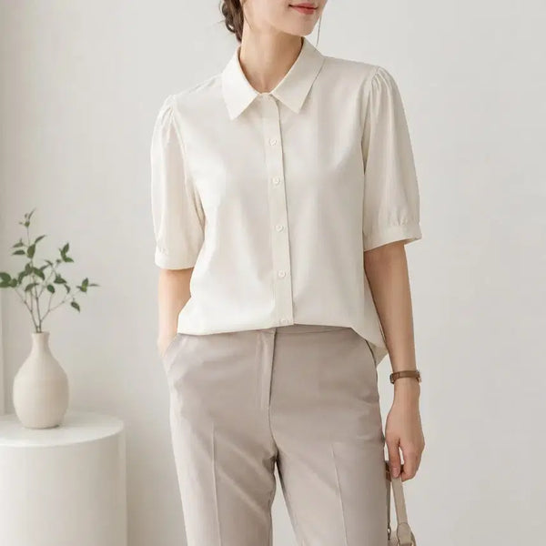 [BUNJANG] Comodo Women's Short Sleeve Blouse / [105]코모도 여성 반팔 블라우스