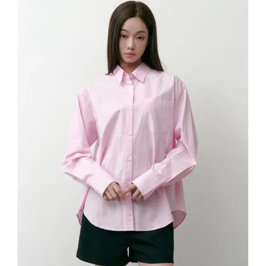 [BUNJANG] Salt and Chocolate SAC Logo Oversized Poplin Shirt White / 솔트앤초콜릿  SAC 로고 오버핏 포플린 셔츠 화이트