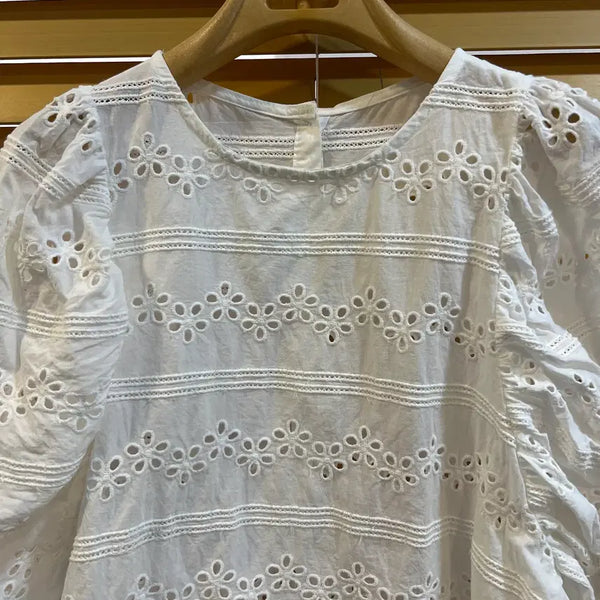 [BUNJANG] Nudy Mellow Ivory Punching Blouse / 누디멜로우 NUDYMELLOW여성아이보리펀칭블라우스