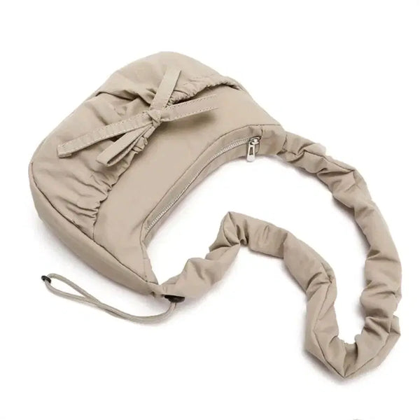 [BUNJANG] Mirvanes S-Class Beige Shirring Detail Shoulder Bag / 고급스런 S클래스 여성용 미르바네스 매력적인 베이지색 숄더백 판매해요