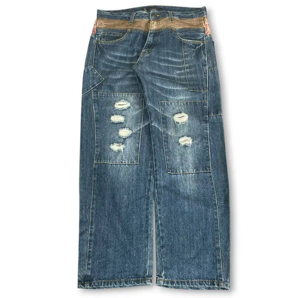 [BUNJANG] JPN East Jo Boxer Vintage Patchwork Denim Pants XL / JPN 이스트조박스 빈티지 패치워크 데님 팬츠 XL