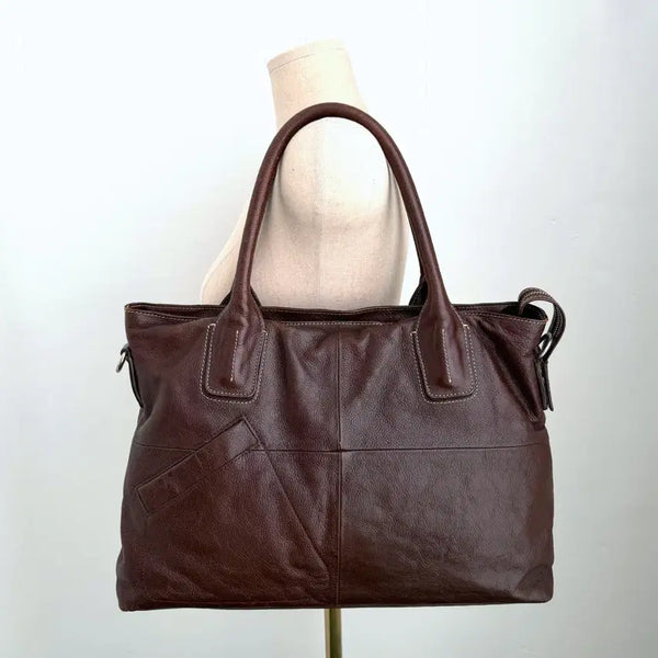 [BUNJANG] P.I.D Natural Leather Two-Way Tote Bag with Cross Strap / P.I.D (피아이디) 천연가죽 투웨이 토트백 (크로스 스트랩 포함)