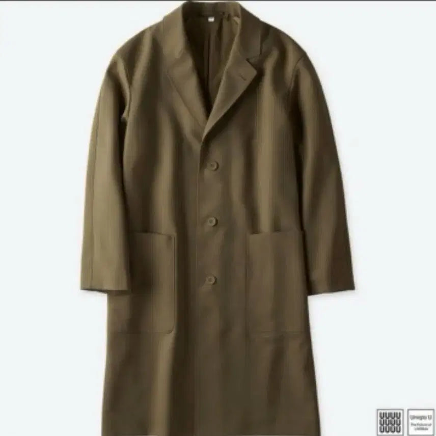 [BUNJANG] Uniqlo U Wool Blend Tailored Coat Khaki Brown / 유니클로 U 울 블렌드 테일러드 코트 카키브라운 M